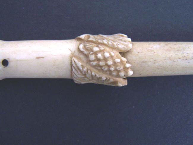 A 19th century ANTIQUE Whalebone Walking Stick with Carved Grapevine Decoration — image 2
